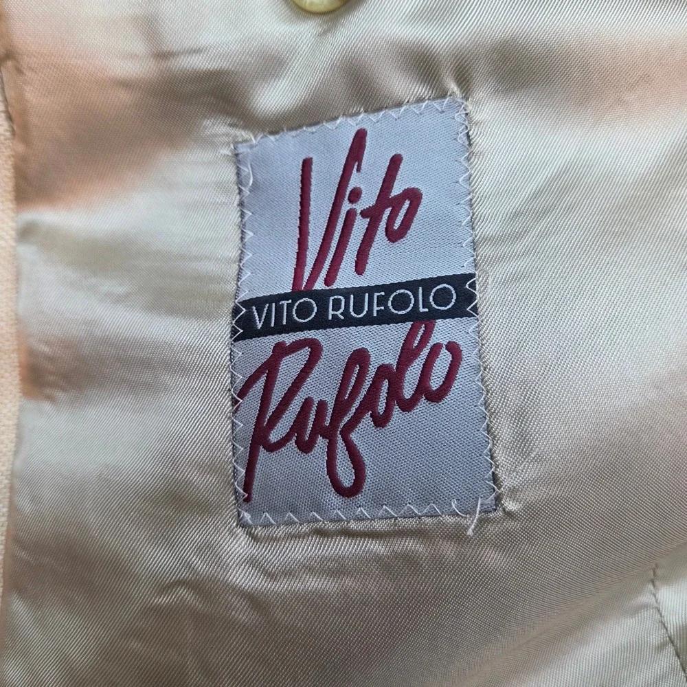 Vito Rufolo Silk Linen Wool Blazer Mens 42 Amalfi Garlanda Cloth Tan Made Italy‎